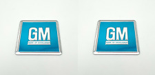 Pair Gm Turquoise Metal Foil Door Jamb Decals Badges For 1964-1967 Chevy