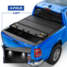 4-fold 5.8ft Hard Tonneau Cover For 2009-2023 Ram 1500 Truck Bed Waterproof
