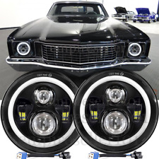 Fit Chevy Monte Carlo 1970-1975 7 Round Projector Led Headlights Halo Drl Hilo