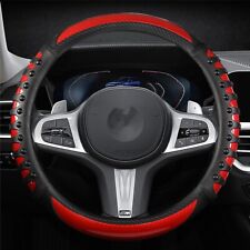 Car Steering Wheel Cover Carbon Fiber For Honda Suv Truck 14in Type O Black Red