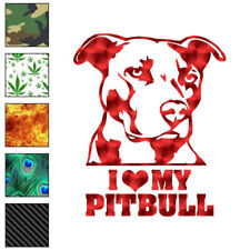 I Love My Pitbull Vinyl Decal Sticker 40 Patterns 3 Sizes 7191