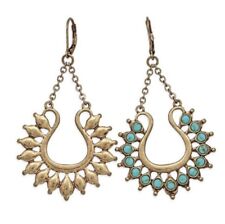 Premier Designs Jewelry Gold Plated Turquoise Drop Earrings