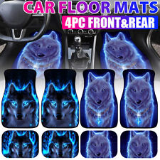 4pcs Auto Car Floor Mats Blue Wolf For Car Suv Carpet Pad Waterproof Polyester