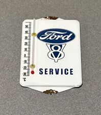 Vintage Ford Dealership Sales Porcelain Thermometer Sign Car Gas Oil Truck