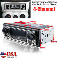4-channel Digital Car Bluetooth Audio Bt Usb Fm Radio Stereo Mp3 Player Us Stock