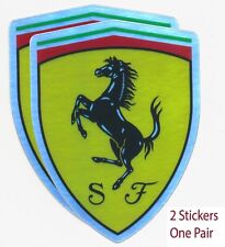 2 Ferrari Shield Holographic Vinyl Decal Stickers 3 Weather Proof - Quality
