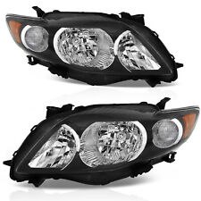 Headlights For 2009 2010 Toyota Corolla Black Housing Headlamps Lhrh Side Pair