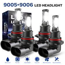 9005 9006 Led Headlight Kit Combo Bulbs High Low Beam Super Bright White 10000k
