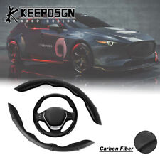 15 Carbon Fiber Car Steering Wheel Cover Leather Non Slip For Mazda 3 6 Cx-5
