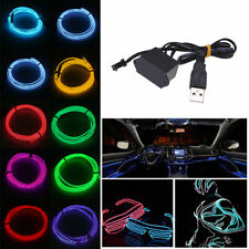 Neon Led Light Glow El Wire String Strip Rope Tube Decor Party Usb Controller