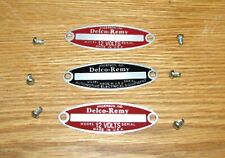 1954-1962 Delco Remy Distributor Starter Generator Tags Set Of 3 Usa Made 