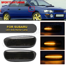 For 1993-2001 Subaru Impreza Sequential Led Side Marker Signal Lights Smoke Lens