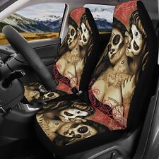 Candy Skull Girl Seat Cover Mat For Car Sugar Skull Girl Car Seat Cover Car Mat