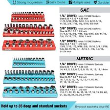 Shall Magnetic Socket Organizer 6 Pcs 12 38 14-inch Drive Sae And Metric