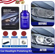 Pro Car Headlight Lens Restoration Repair Kit Polish Cleaner Cleaning Tool Usa