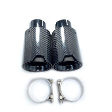 Id 2.5 Od 4 Glossy Black Carbon Fiber Exhaust Tip Fit For M Performance