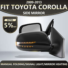 For 2009-2013 Toyota Corolla Side Mirrors Folding Pair Black Led 5 Pins