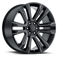 22 Black Milled Split 6 Spoke Tires Wheels Rims For Gmc Sierra Silverado Denali