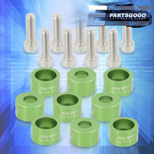 M8x1.25 Green Exhaust Header Manifold Washer Cup Bolts For Civic Integra B16 B18