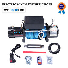 13000lbs 12v Electric Winch Synthetic Cable Rope Atv Utv Truck Off Road Usa