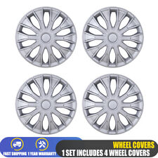15 Set Of 4 Silver Wheel Covers Snap On Full Hub Caps Fits R15 Tire Steel Rim