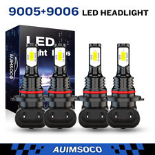 9005 9006 Led Headlight Kit Combo Bulbs High Low Beam Super Bright 10000k White