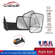 Passenger Side Power Heated Tow Mirror For 09-18 Dodge Ram 1500 10-18 2500 3500