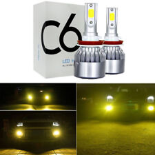 2x H11 H8 H9 3000k Golden Yellow High Power Cob Led Fog Lights Driving Bulb Drl