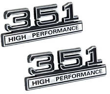 351 5.8 Engine High Performance Emblem Logo Black Chrome Trim - 4 Long Pair