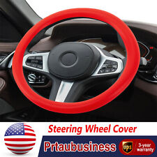 Red Universal Silicone Car Steering Wheel Cover Snake Pattern Auto Accessory New