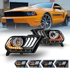 Led Projector Headlights For 2010-2012 Ford Mustang Sequential Turn Signals Pair