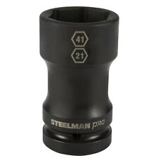 Steelman 1 In. Drive 41mm 6 Point 21mm 4 Point Budd Combo Impact Socket 79324