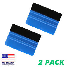 2 Pack 4 Felt Edge Squeegee Car Vinyl Wrap Application Tool Scraper Decal Blue