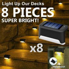 8 Pack Solar Deck Lights Outdoor Waterproof Led Steps Lamps For Stairs Fence
