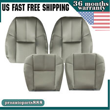 Driver Passenger Leather Seat Cover Gray For 2007-2014 Chevy Silverado 1500 2500