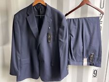 Haggar Custom Fit Suit Up System Blue Pinstripe 50r 2 Piece Suit 44wx30l Pleat