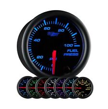 Glowshift Black 7 Color 100 Psi Fuel Pressure Gauge Kit - Includes Electronic...