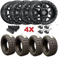 17 Black Wheels Rims Tires 35125017 Fits Jeep Wrangler Black Rhino Kelso 5x5