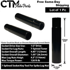 1pc 4.5 7 Splined Tuner Spike Lug Nut Socket Key Tool 2 Tuner Lug Nut Socket