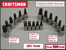 Craftsman 17pc 14 38 Sae Metric Hex Allen Key Bit Ratchet Wrench Socket Set