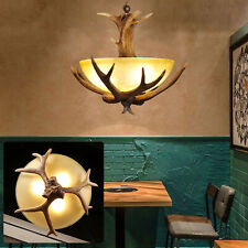 Chandelier Vintage Antler Pendant Lamp Resin Faux Deer Horn Ceiling Light Rustic