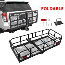 Folding Rack Cargo Carrier Basket Trailer Hitch Mount Kit For Suv Pick-up Car