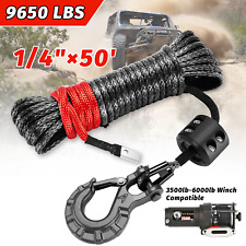 Synthetic Winch Rope Line 14x 50 9650lbs Recovery Cable 4wd Atv Utv W Sheath