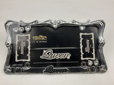 Cruiser 22630 Queen License Plate Frame Chromeclear W Fastener Caps