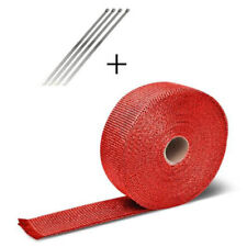 5m Roll Red Exhaust Wrap Manifold Header Pipe Heat Wrap Tape W 4 Ties Kit