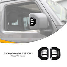 Black Rear Mirror Turn Signal Decorative Cover Trim For Jeep Wrangler Jl Parts