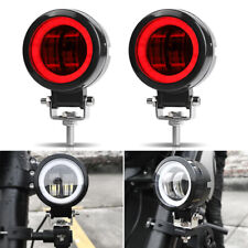2x 3inch Round 7d Led Work Light Bar Spot Driving Fog Pods Drl Red Halo Off Road