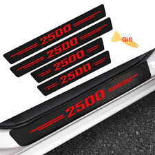 4pcs For Dodge Ram 2500 Carbon Fiber Leather Red Cab Door Sill Plate Protectors