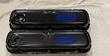 Ford Sb 289 302 351 Windsor Steel Valve Covers Ford Blue Logo New Pair In Stock