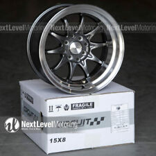 Circuit Cp29 15x8 4-100 4-114.3 0 Gun Metal Wheels Fits Mazda Miata Mx-5 Stance